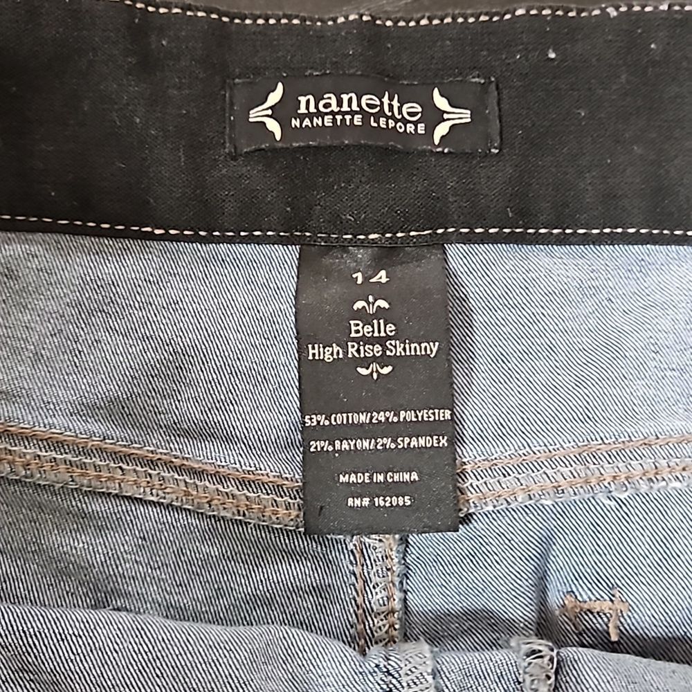 Nanette Lepore Women's belle high rise skinny jeans Size 14 plus casual pull on - Picture 5 of 8